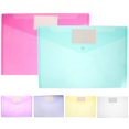 thumbnail image 1 of LOVEVER 6 Pcs 11 Hole Transparent File Bag with Snap Button Waterproof A4 Plastic Folders Document Holder Pouches Bags Office, 1 of 6