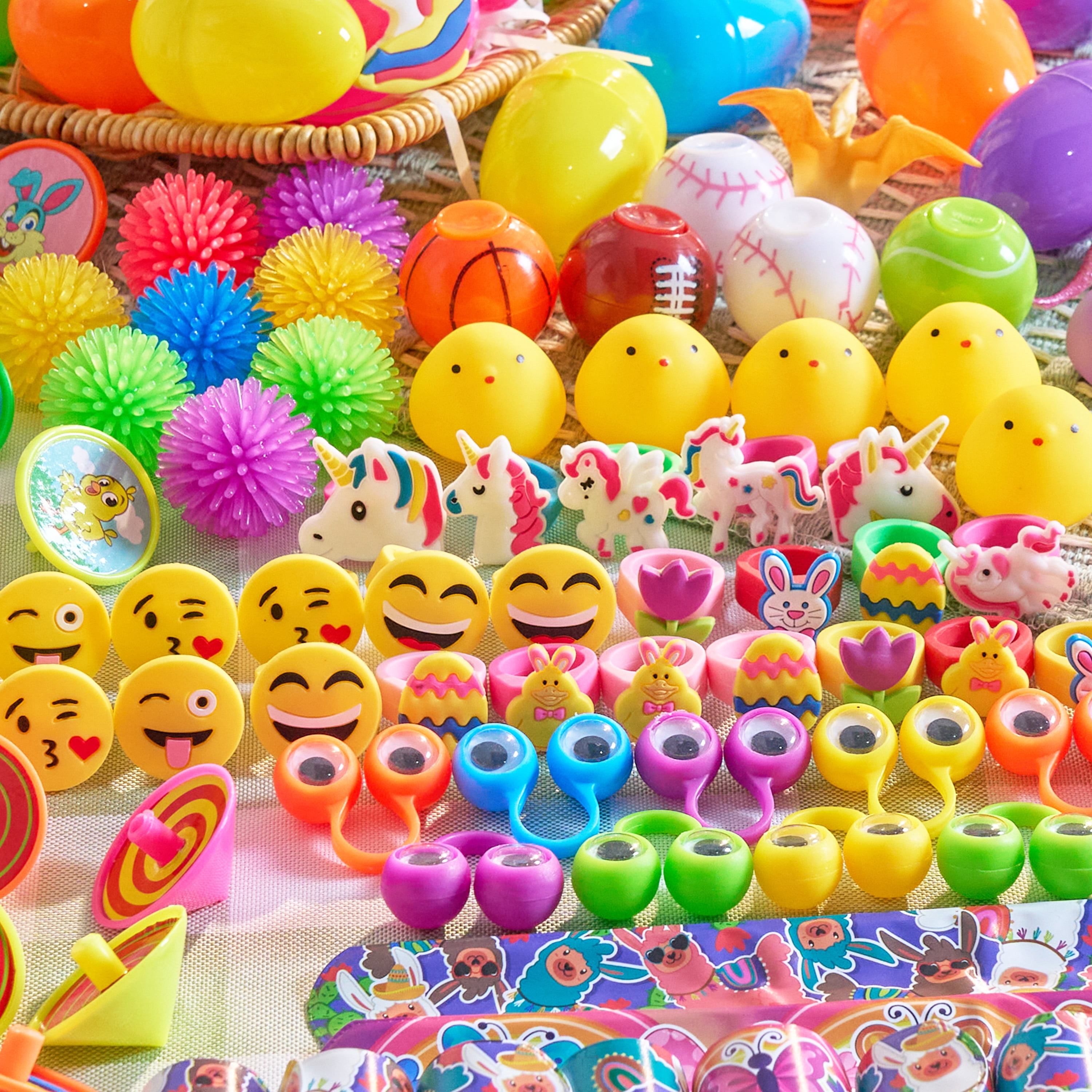 Joyfy 200 Packs Prefilled Easter Egg,Easter Egg with Toys Inside,Easter Basket Stuffers for Kids Easter Basket Classroom Exchange Toddler Boys Girls