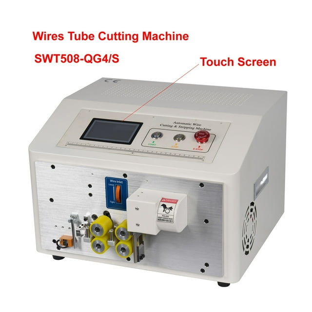 SWT508-QG4/S Touch Screen Wire Pipe Sleeving Cutting Machine Automatic Silica Plastic PVC Wire Tube Cable Cutter ,Easy to Operate