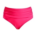 thumbnail image 4 of HOWPAY Bikini Bottoms Women High Waisted Stretchy Tummy Control Basic Swim Briefs Full Coverage Causal Solid Color Beach Pool Swimsuit Bottoms Watermelon Red M, 4 of 5