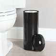 mDesign Plastic Toilet Paper 3-Roll Storage Organizer Stand with Cover - Black - Walmart.com