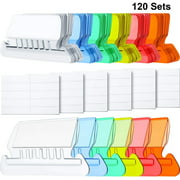 Jovitec 120 Sets Hanging Folder Tabs and Inserts for Quick Identification of Hanging Files, Easy to Read, Hanging File