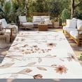 thumbnail image 2 of Brown Red Spring Floral Outdoor Rug for Patio/Deck/Porch, Non-Slip Large Area Rug 6 x 9 Ft, Summer Flowers Botanical Elegant Indoor Outdoor Rugs Washable Area Rugs, Camping Rug Carpet Runner, 2 of 8
