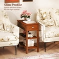 thumbnail image 6 of Gymax 2 PCS Narrow End Tables w/Drawer Shelves & Rubber Wood Legs Sofa Side Table, 6 of 10