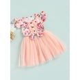 thumbnail image 3 of Kiapeise Kids Toddler Baby Girl Summer Dress Ruffle Short Sleeve Mesh Tutu Dress Princess Dresses Playwear Sundress, 3 of 9