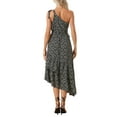 thumbnail image 3 of INSPIRE CHIC One Shoulder Tie Floral Dresses for Women's Sleeveless Layered Midi Dress Black XS, 3 of 5