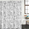 thumbnail image 2 of Gray Flowers Shower Curtain, Waterproof Shower Curtains for Bathroom, Farmhouse Pastoral Vintage Plants Branches Washable Fabric Bathtub Curtain Set Bath Decor with 12 Hooks Long 72"x84", 2 of 8