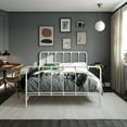 Mainstays Farmhouse Metal Bed, Queen, White