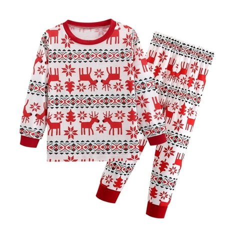 

SDJMa Christmas Baby Kids Child Printed Top+Pants Family Matching Pajamas Set