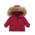 thumbnail image 3 of Toddler Baby Winter Ski Suit Long Sleeve Down Jacket Puffer Jumpsuit Overalls Windproof Warm Outerwear 2 Piece Snowsuit, Red, 2 Years, 3 of 7