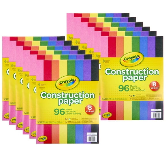 Crayola 12 x 9 Inch Construction Paper, 8 Color Assortment, 96 Sheets