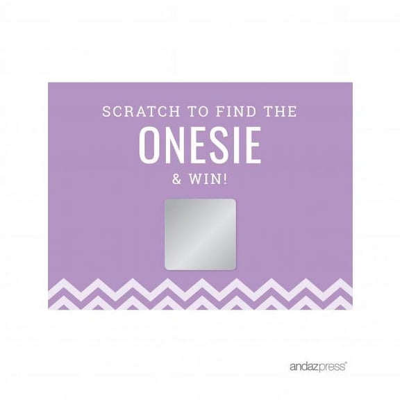 Koyal Wholesale Lavender Chevron Girl Baby Shower Collection, Games, Activities, Decorations, Baby Scratch Off Winner Game Cards, 30-Pack