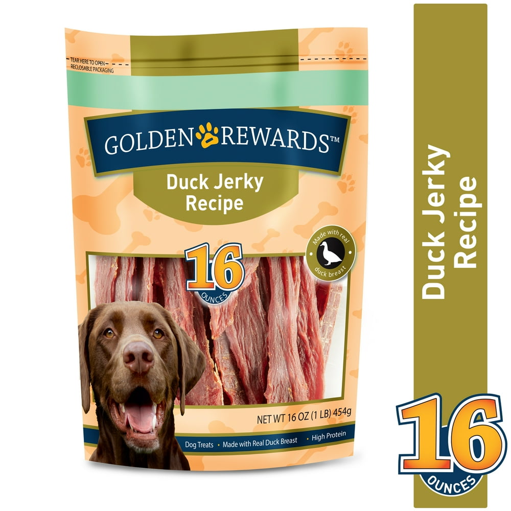 Golden Rewards Jerky Recipe Dog Treats, Duck, 16 oz