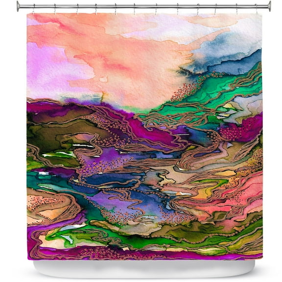 Shower Curtains 70" x 84" from DiaNoche Designs by Julia Di Sano - Bring On Bohemia I Peach