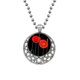 thumbnail image 1 of Linea de arte abstracto circulo rojo flores de amapola Collares Colgante Retro Moon Stars Jewelry Unbranded M, 1 of 3