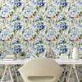 thumbnail image 2 of Ambesonne Floral Peel & Stick Wallpaper for Home, Blurry Abstract Autumn Bloom, 13"x72", Ceil Blue Amber and Green, 2 of 5