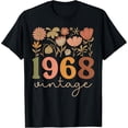 thumbnail image 2 of 100% Cotton 1968 Vintage Wildflower Floral It's My Birthday Women Girls T-Shirt, 2 of 5