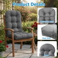 thumbnail image 2 of TOPCHANCES Outdoor Adirondack Chair Cushion with Ties, Water-Resistant Oxford Fabric High Back Rocking Chair Cushions (Dark Gray), 2 of 9