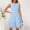 *Light Blue, variant on U Women's V Neck Sleeveless Eyelet Cutout High Waisted A Line Mini Dress ,Casual Summer Dress White,Womens Plus S