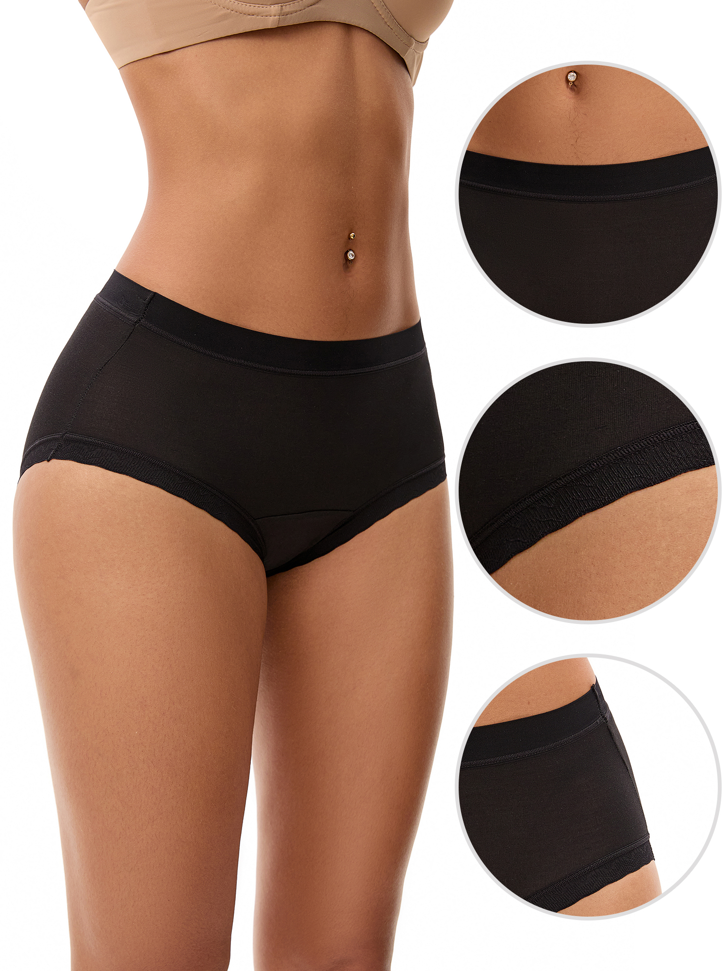 Unique Bargains High Rise Full Coverage Soft Briefs S Black