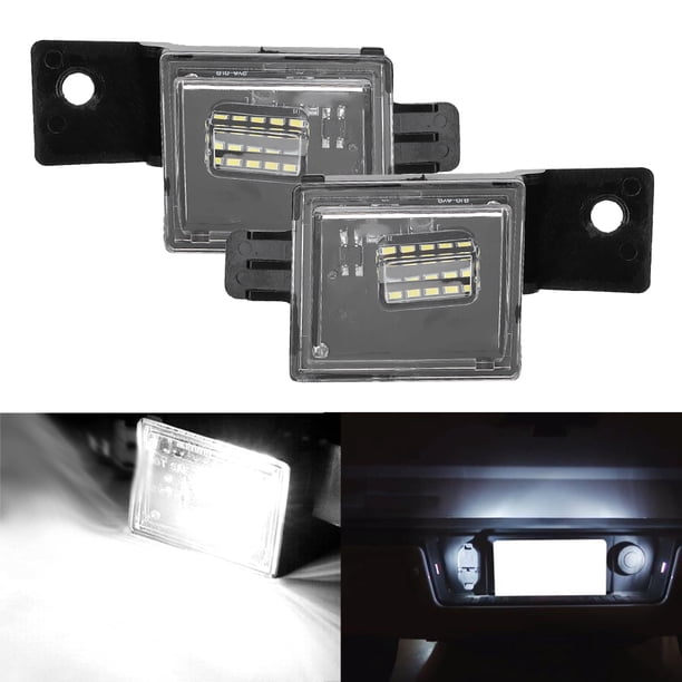 Luz LED de repuesto para automóvil, par de bombillas LED para matrícula izquierda y derecha de 15 LED, luz de matrícula compatible con Sierra, durabilidad extendida
