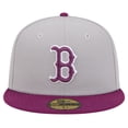 thumbnail image 2 of Men's New Era Gray/Purple Boston Red Sox Two-Tone Color Pack 59FIFTY Fitted Hat, 2 of 6