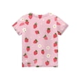 thumbnail image 4 of CCRFTGI Cute Shirts for Girls Size 7-8 Summer Short Sleeve Fruit Print Tee Tops Casual Loose Comdy Girls Fashion Crew Neck Shirts Pink 3-4 Years, 4 of 4