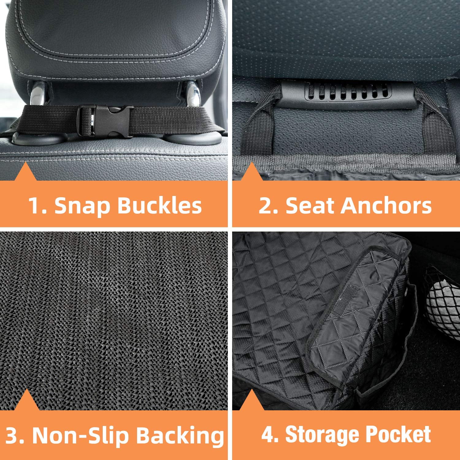 SMATTO 2 Pack Dog Car Seat Cover for Front Seats, Full Protection Dog Car Seat Cover with Side Flaps, Nonslip Scratchproof Captain Chair Seat Cover Fits for Cars, Trucks, SUVs, Jeep, Black