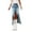 Blue, variant on High - Waist Irregular Distressed - Washed Denim Skirt for Women