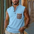 thumbnail image 2 of BRGZLK Men's Tank Tops Casual Fashion Sports Print Undershirts Summer Sleeveless Workout Gym Shirts with Button Up Pocket, 2 of 7
