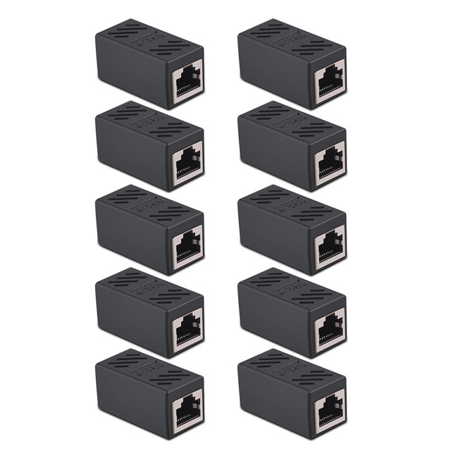 Tmvgtek 10 Uds Conector Rj45 Hembra A Hembra Extensor De Internet De Red Jack De 8 Núcleos