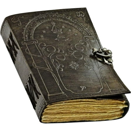 Doors of Durin Tolkien Lord of the Ring Embossed Leather Journal , Book Hobbit Jrr tolkien books lord of the rings Book of Shadows Notebook Grimoire Witchcraft Supplies 7x5 In