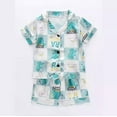 thumbnail image 2 of NIEWTR 2Pcs Baby Boy Cartoon Print Summer Outfits 3 6 12 18 24 Months 3 Years Short Sleeve T-Shirt + Elastic Shorts Set Summer Pjs For 18-24 Months 2t 3t 4t 5t 6t Summer Pajamas Set ,18-24 Months, 2 of 3