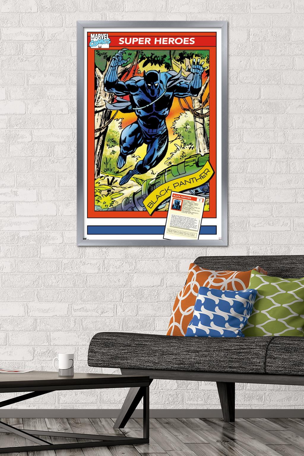 Marvel Trading Cards - Black Panther Wall Poster, 22.375" x 34" Framed