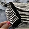 thumbnail image 3 of Fashion Coin Purse Chain Shoulder Bag Large Capacity Diamonds Mobile Phone Bag Female Rhinestone Handbag PU Leather Handbag Women Shoulder Bag Small Square Bag BLACK, 3 of 8
