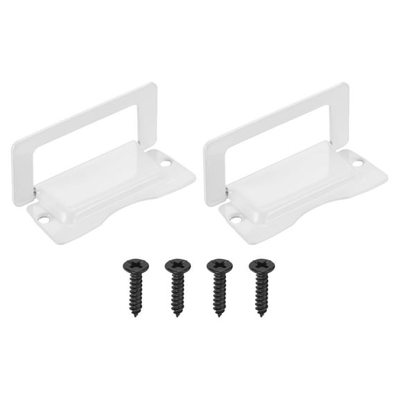 Recessed Pull Door Handle, 2 Pack Invisible Flush Pull Handle with Screws for Cabinet Door Toolbox Container Home, White