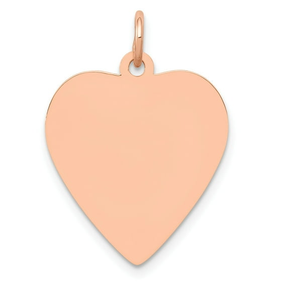 14K Rose Polished Heart Shaped Disc Pendant in 14k Rose Gold