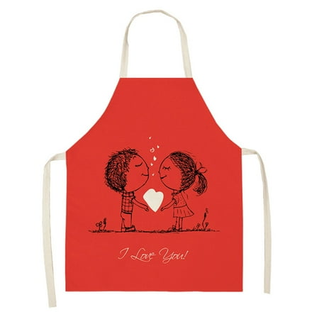 

CHGBMOK Clearance Kitchen Essentials 1PC Parent Adult The Family Kitchen Valentine s Day Print Linen Family Aprons