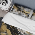 thumbnail image 4 of Designart "River of Joy Abstract in Gold, Black, and White I" Abstract Painting Bedding Covert Set - Modern Gold Abstract Bed Set With 1 Sham, 4 of 6