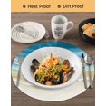 thumbnail image 3 of 13 Inch Round Placemats Set of 6, Blue Summer Beach Coastal Non Slip Heat Insulation PP Table Mats, Nautical Beige Seaside Washable Place Mats for Kitchen Dining Party Table Decor, 3 of 7
