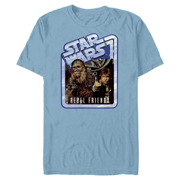 Star Wars Chewbacca and Han Solo Rebel Friends - Short Sleeve Blended T-Shirt for Adults - Customized-Ocean Blue