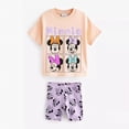 thumbnail image 2 of Camiseta de manga corta con estampado completo de Minnie para niñas, conjunto de ropa de verano, camiseta de Disney a la moda, trajes informales para niños pequeños, 2 piezas, 2 of 5