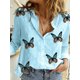 thumbnail image 1 of Camisas elegantes de lino y algodón para mujer, Blusas informales con solapa y botones, Blusas holgadas de manga larga para primavera y verano, 1 of 5