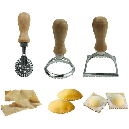 3 Set Ravioli Stamp Cutter, Large Round Square Ravioli Maker And Dough ...