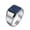 Silver Plated, variant on Mens Stainless Steel Square Gemstone Signet Ring Setting with Black Onyx Classic Wedding Band Rings Gift Gold Size 13