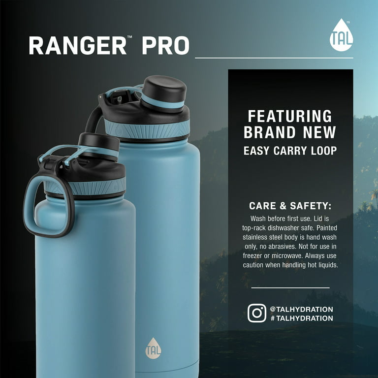 TAL Trek 64 oz Double Wall Insulated Growler and Thermos Slate Water Bottle  
