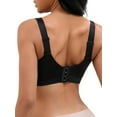 thumbnail image 3 of INSPIRE CHIC Women's V-Neck Mesh Minimizers Bras Wirefree Adjustable Straps U Back Lingerie S Black, 3 of 4