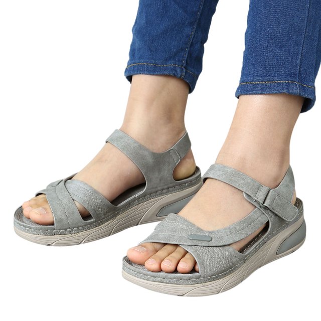 Leozcaa Womens Hiking Walking Sandals Arch Support Open Toe Adjustable Strap Comfortable Sport Outdoor Shoes