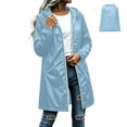 thumbnail image 2 of Yteetum Women's Long Raincoats Rain Jackets Packable Waterproof Windbreaker Zipper Hooded Jackets Solid Lightweight Travel Hiking Rain Coats, 2 of 9
