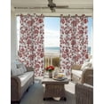 thumbnail image 4 of Red Boho Flower Blackout Curtains 54 Inches Long for Bedroom, Vintage Paisley Farmhouse Pattern Thermal Insulated Room Darkening Black Out Window Curtain Panels Grommet Drapes for Living Room, 4 of 8